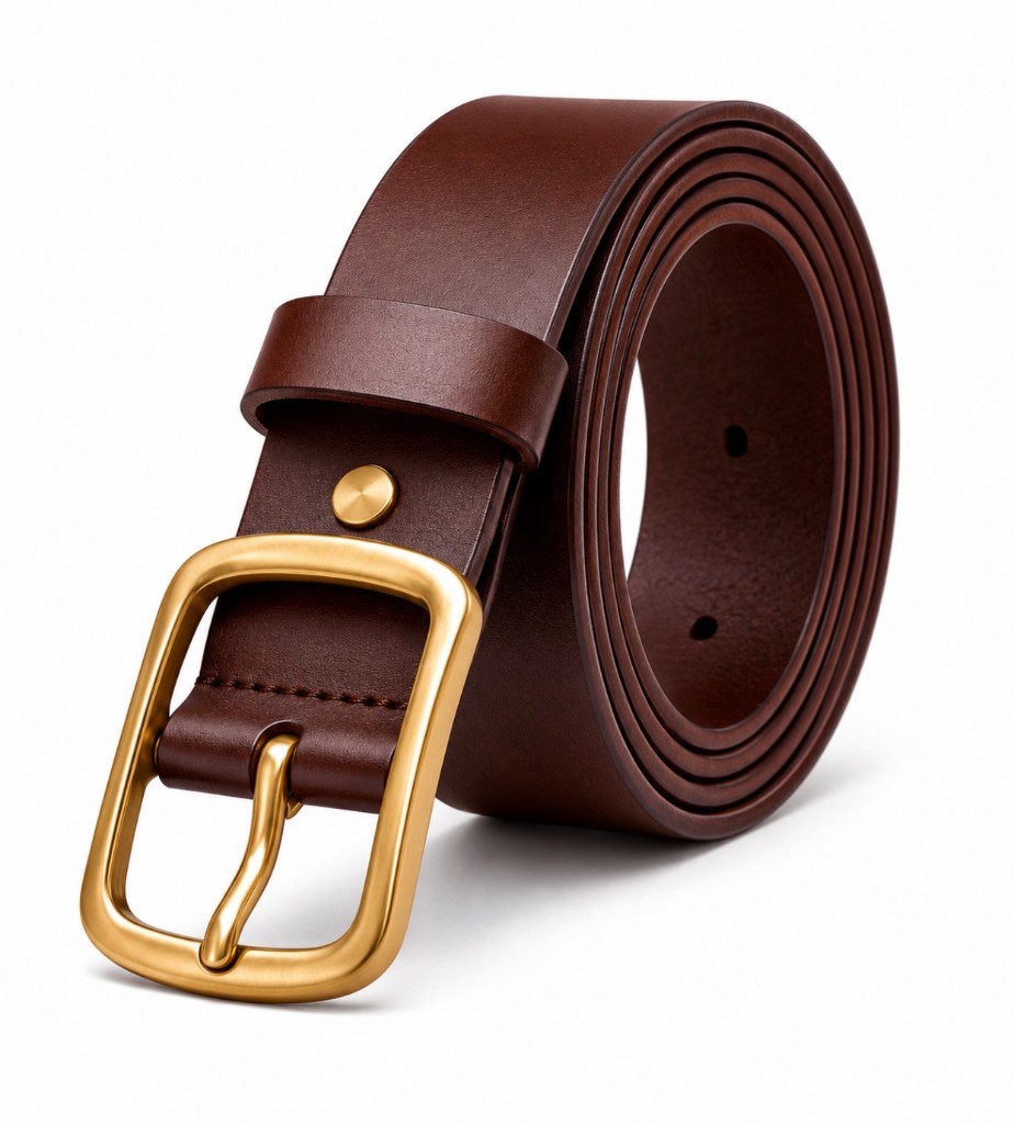 FL Classic Leather Belt — Cognac Brown