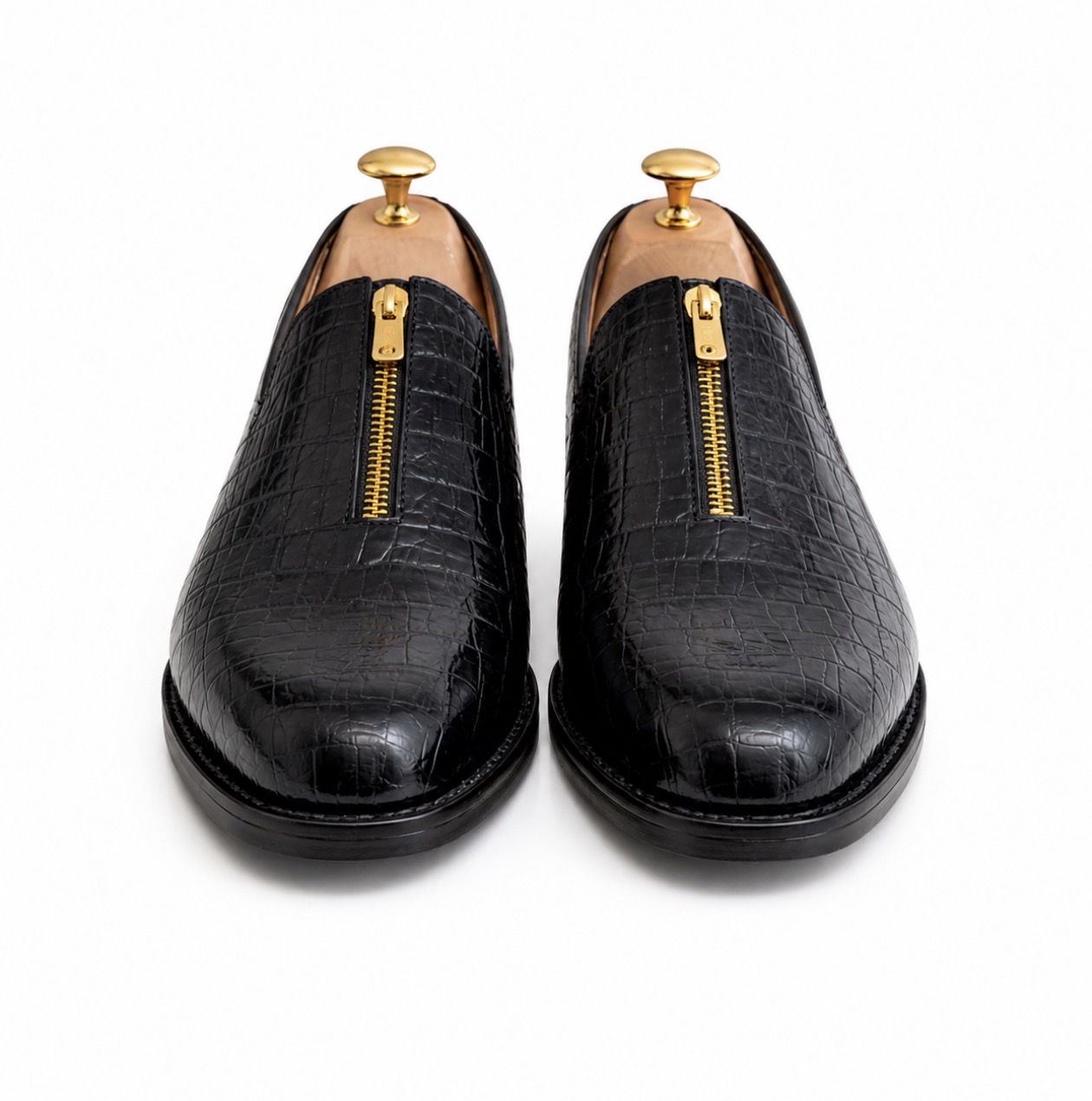 FL Croc Zip Loafer Black — Pair