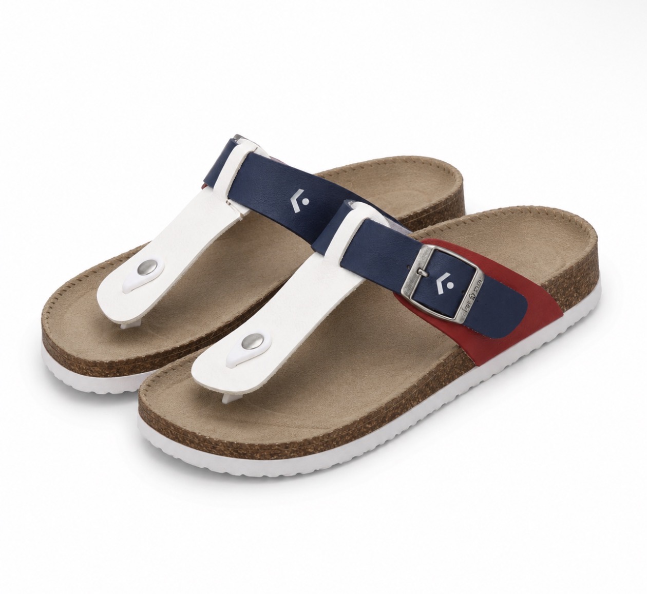 FL T-Strap Slide — Navy/Red/White