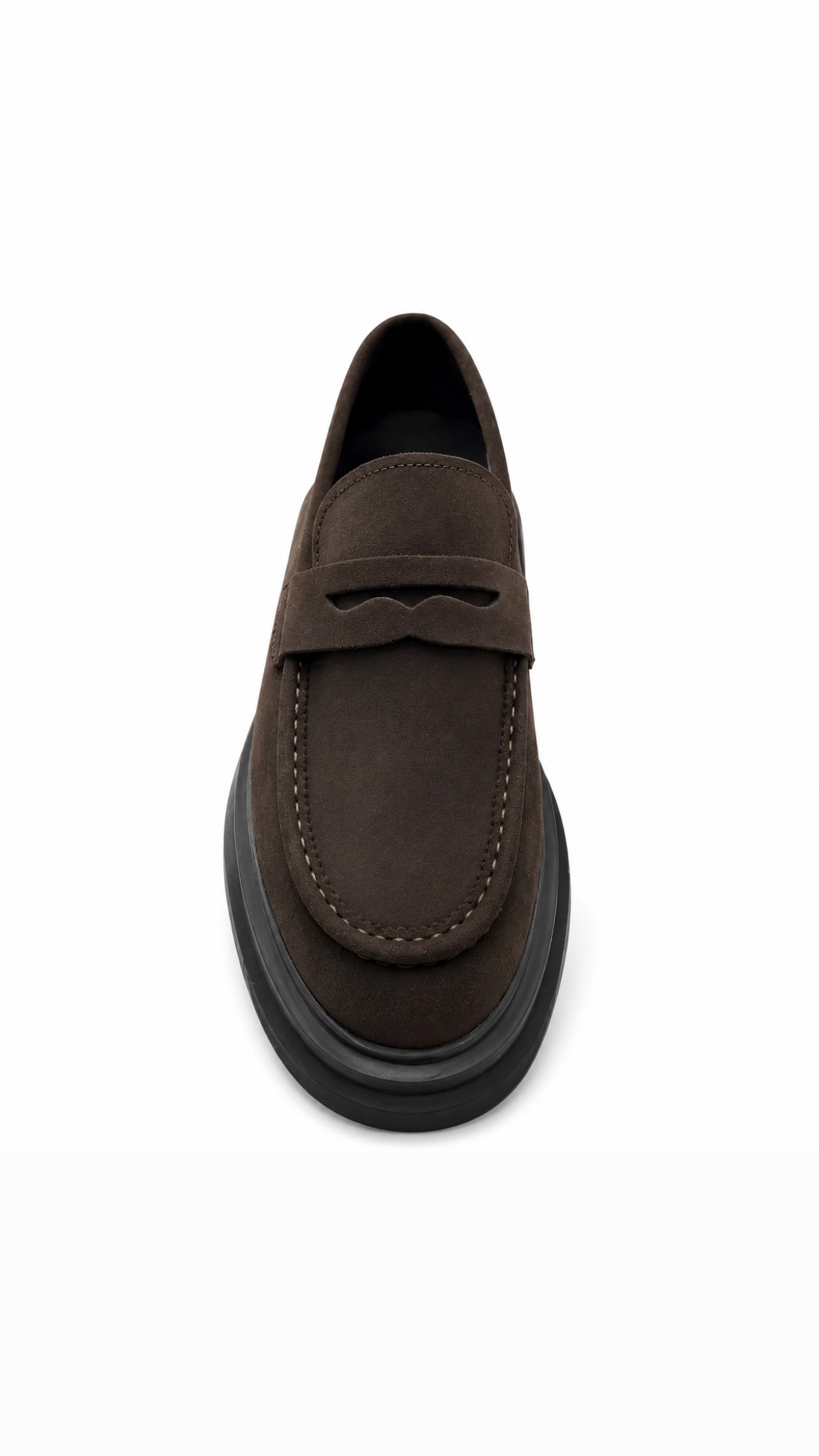 FL Suede Penny Loafer — Espresso Top View
