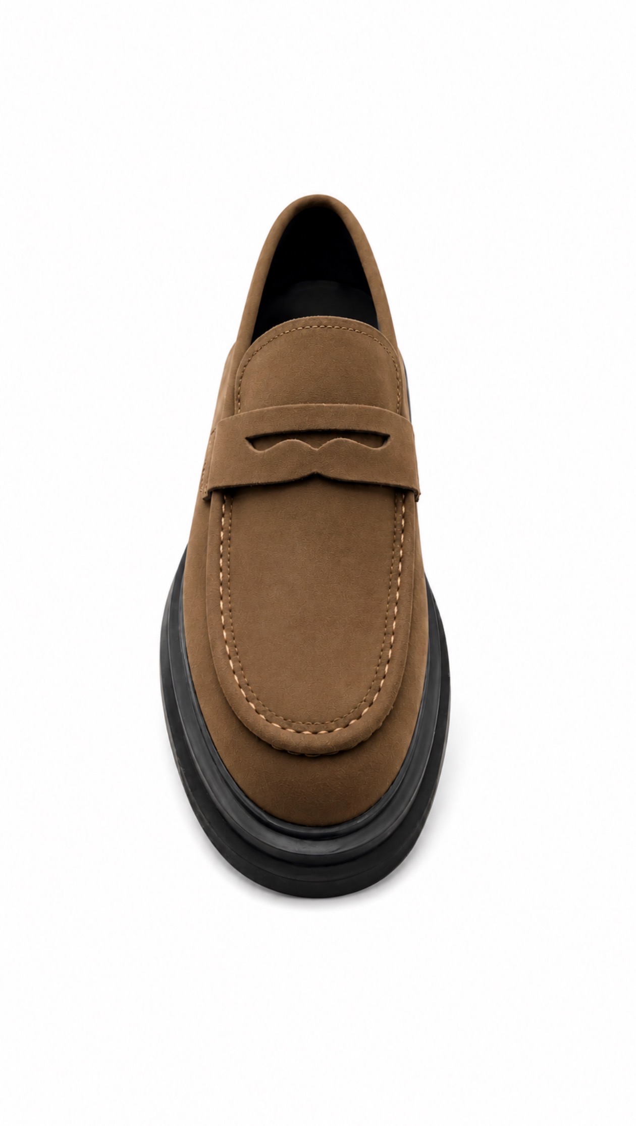 FL Suede Penny Loafer — Tobacco Top View